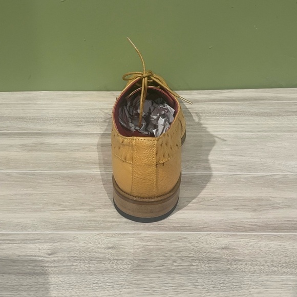 Fennix Italy Men's Tan Dress Shoes genuine ostrich oxford - Picture 4 of 5